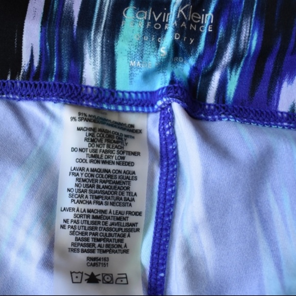 Calvin Klein S NWT Crop Blue Tie Dye Leggings Yoga - Picture 7 of 8